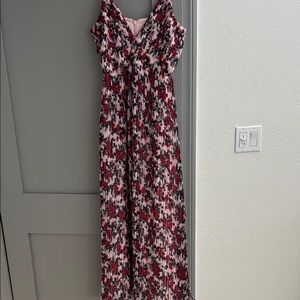 Floral Maxi Dress in Red and Black